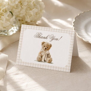 Teddy Bear Vintage Baby Shower Thank You Card