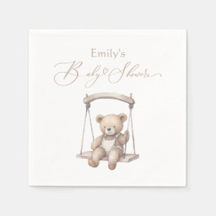 Teddy Bear Vintage Boho Baby Shower Napkin