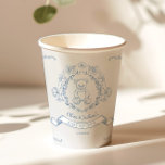 Teddy bear Vintage Chinoiserie Toile Baby shower Paper Cups<br><div class="desc">Teddy bear Vintage Chinoiserie Toile Baby shower Paper Cups
Matching items are available.</div>
