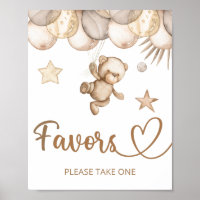 Teddy bear we can bearly wait baby Favors