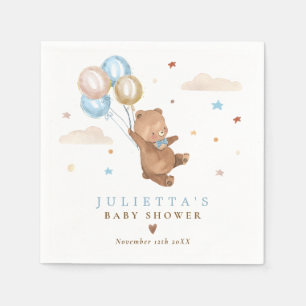 Teddy Bear We Can Bearly Wait Baby Shower Decor Napkin