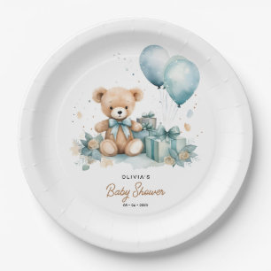 Teddy Bear We Can Bearly Wait Baby Shower Paper Plate