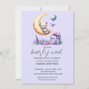Teddy Bear We Can Bearly Wait  Invitation