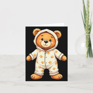 Teddy Bear Wearing Pajamas  Card