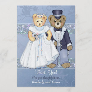Teddy Bear Wedding Thank You - Customize Card