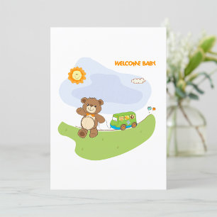 Teddy Bear Welcome Baby Nursery Design Invitation
