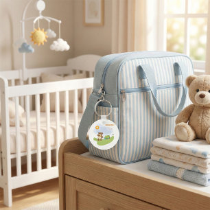 Teddy Bear Welcome Baby Nursery Design  Keychain
