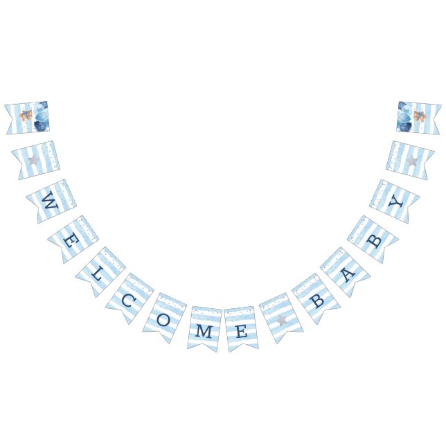 Teddy Bear Welcome Baby Shower bunting banner (All)