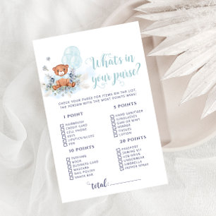 Teddy Bear Whats in Your Purse Baby Shower Game
