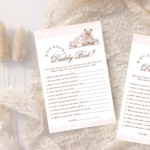 Teddy Bear Who Knows Daddy Best Baby Shower Game
