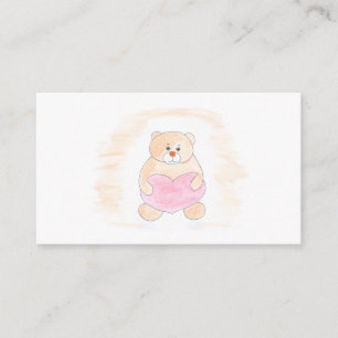 Teddy bear with a heart. Love, friendship, gift. Enclosure Card