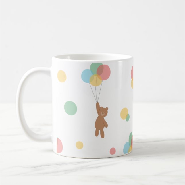 Teddy Bear with Balloons  Coffee Mug (Left)