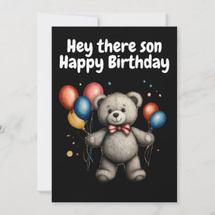 Teddy bear with balloons  invitation