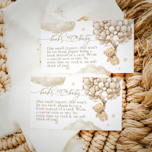 Teddy Bear with Balloons Neutral Baby Shower Enclosure Card