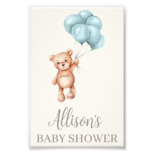 Teddy Bear with Balloons Photo Print