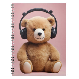 Teddy Bear With Headphones Notebook