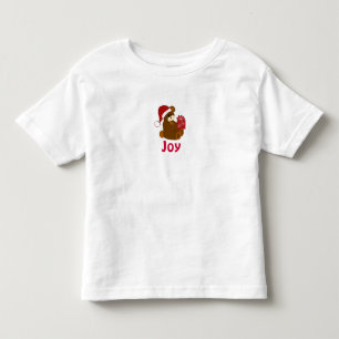 Teddy Bear with Holiday Present - Joy Toddler T-shirt