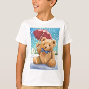 Teddy Bear with Parasol Christmas T-Shirt