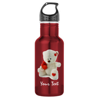 Teddy Bear with Red Hearts Liberty Bottle