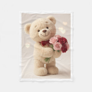 Teddy Bear with Roses Blanket