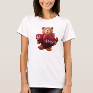 Teddy Bear with Two Hearts and a Rose T-Shirt