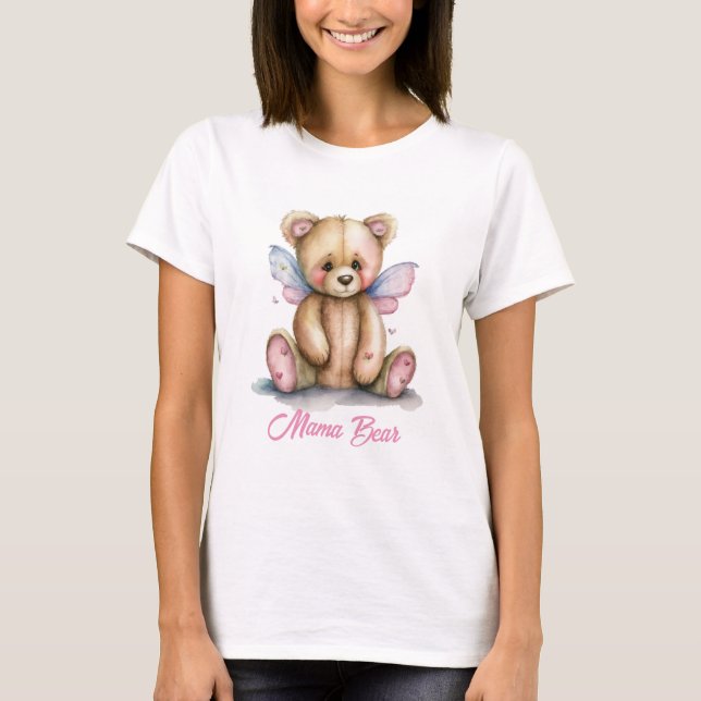 Teddy Bear with Wings Mama Bear T-Shirt (Front)