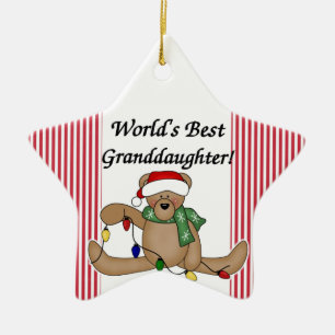 Teddy Bear World's Best Granddauther Ornament