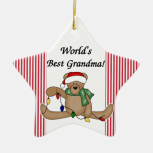 Teddy Bear World's Best Grandma Ornament