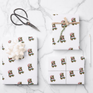Teddy Bear Wrapping Paper Flat Sheet Set of 3