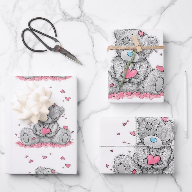 Teddy bear wrapping paper sheet (Front)