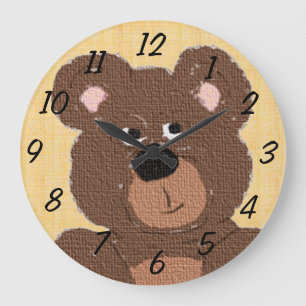 Teddy Bear (yellow) Large Clock