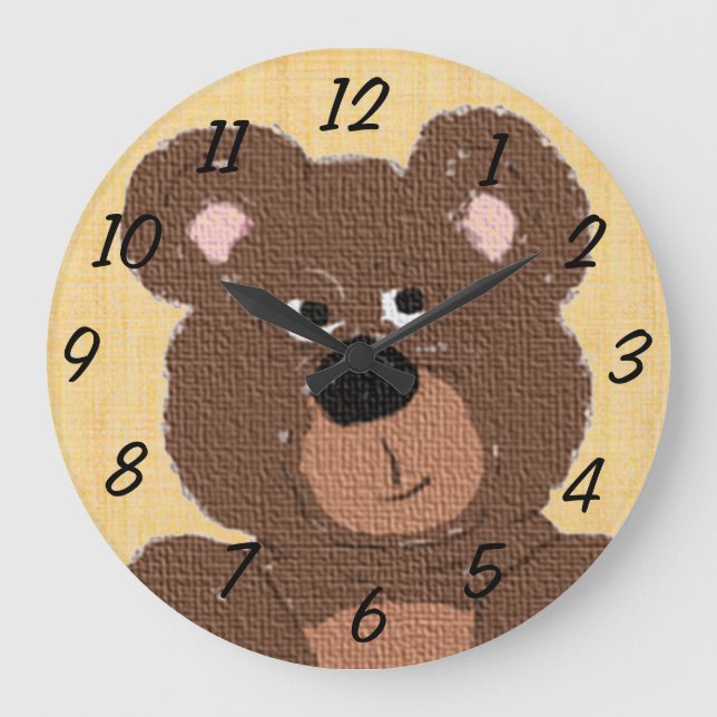 Teddy Bear (yellow) Large Clock (Front)