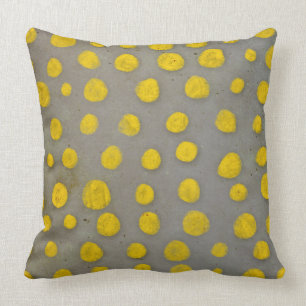 Teddy Bear / Yellow Polka Dots Throw Pillow