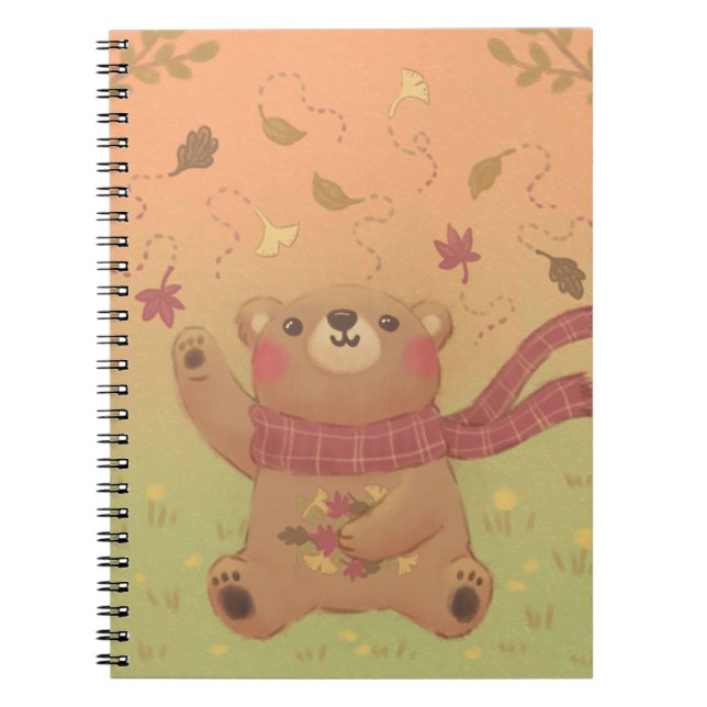Teddy Bear's Autumn Fall Leaves Notebook (Front)