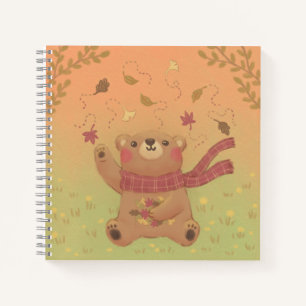 Teddy Bear's Autumn Fall Leaves Notebook