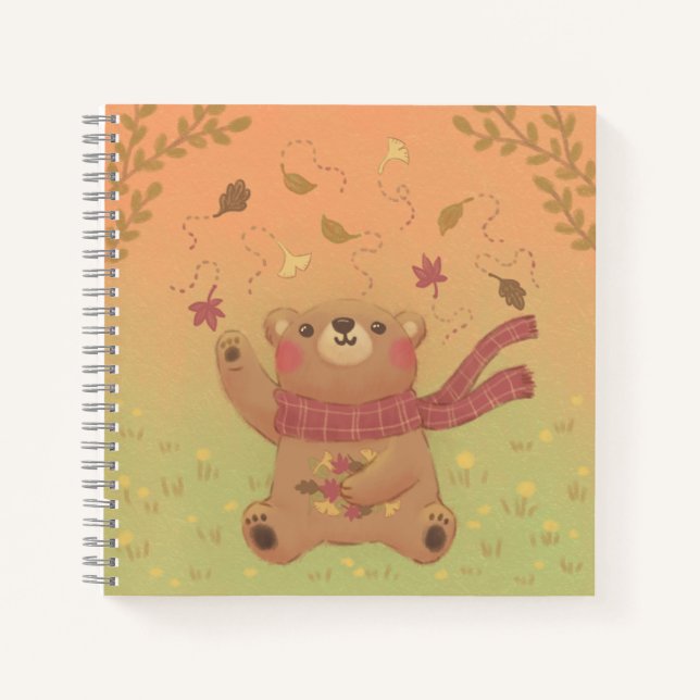Teddy Bear's Autumn Fall Leaves Notebook (Front)