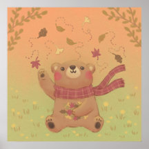 Teddy Bear's Autumn Fall Leaves