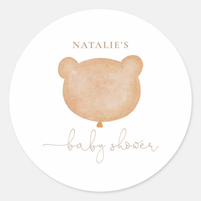 Teddy Bears Baby Shower Classic Round Sticker (Front)