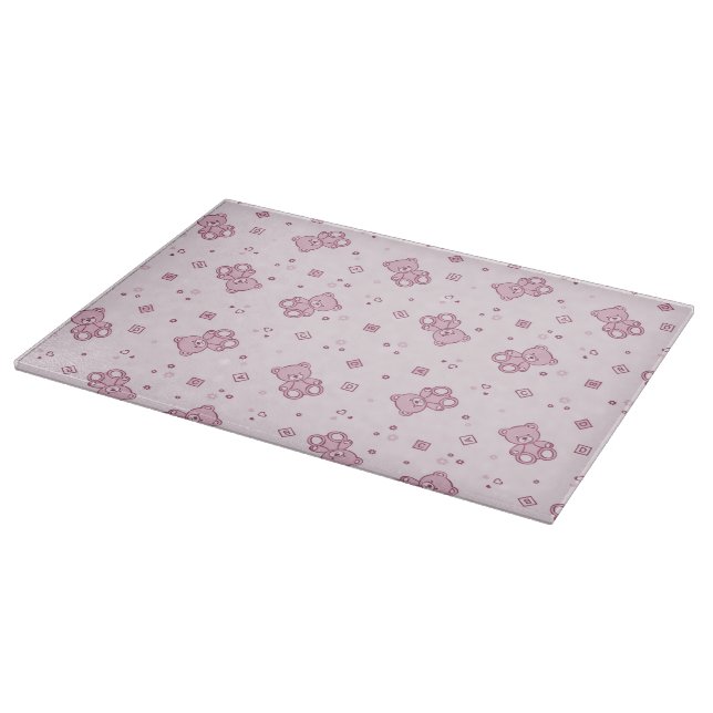 Teddy bears background Pink Cutting Board (Corner)