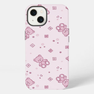Teddy bears background Pink iPhone 13 Case