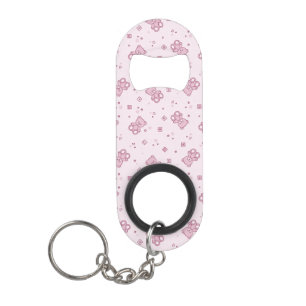 Teddy bears background Pink Mini Bottle Opener