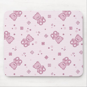 Teddy bears background Pink Mouse Pad
