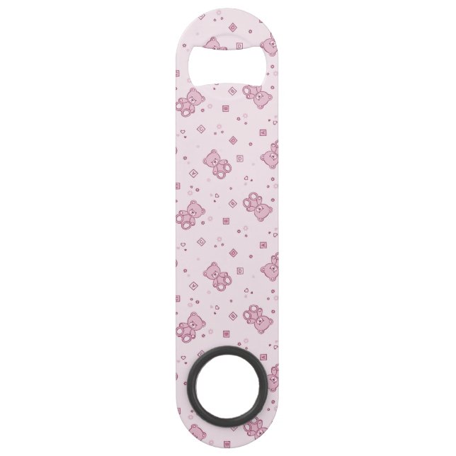 Teddy bears background Pink Speed Bottle Opener (Front)