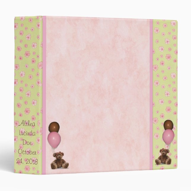 Teddy Bears Balloons Scrapbook Photo Album Binder (Front/Spine)
