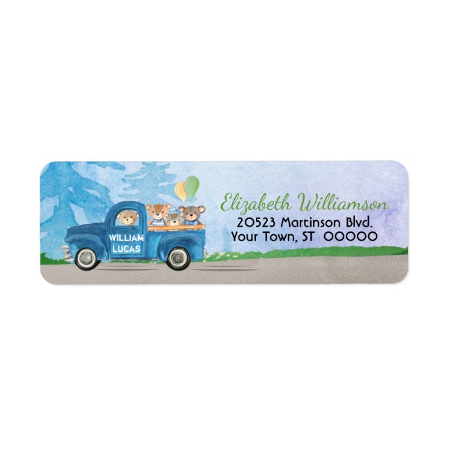 Teddy Bears Blue Truck Balloons (Front)