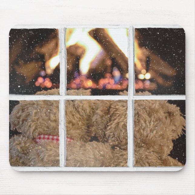 teddy bears by fireplace mouse pad (Front)
