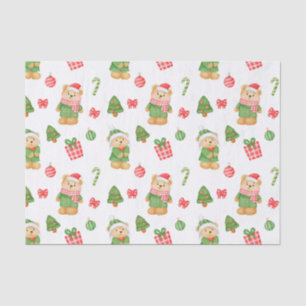 Teddy Bears, Christmas Trees and Ornaments Tissue Paper