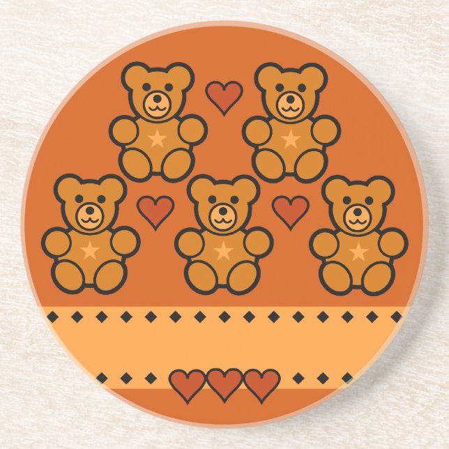 Teddy Bears coaster, customize Coaster (Front)