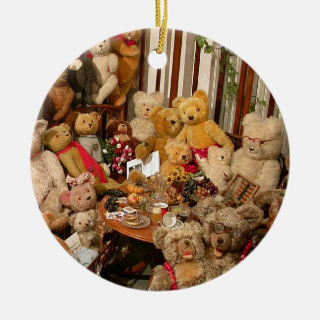 Teddy Bears Collectors Paradise Ceramic Ornament (Front)
