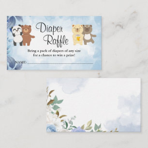 Teddy Bears Diaper raffle ticket baby shower